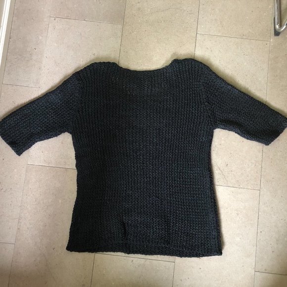 Vintage DKNY black lacy knit short sleeved top - Picture 6 of 10